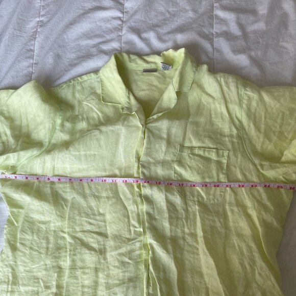 100% Linen Limoncello L.L. Bean Summer Blouse Size XL - Picture 5 of 7